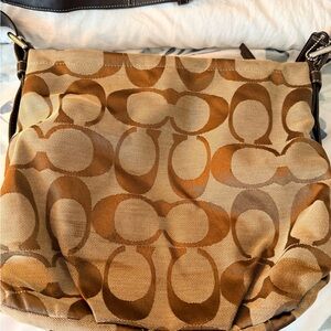 Coach Tan and Brown Hobo Bag